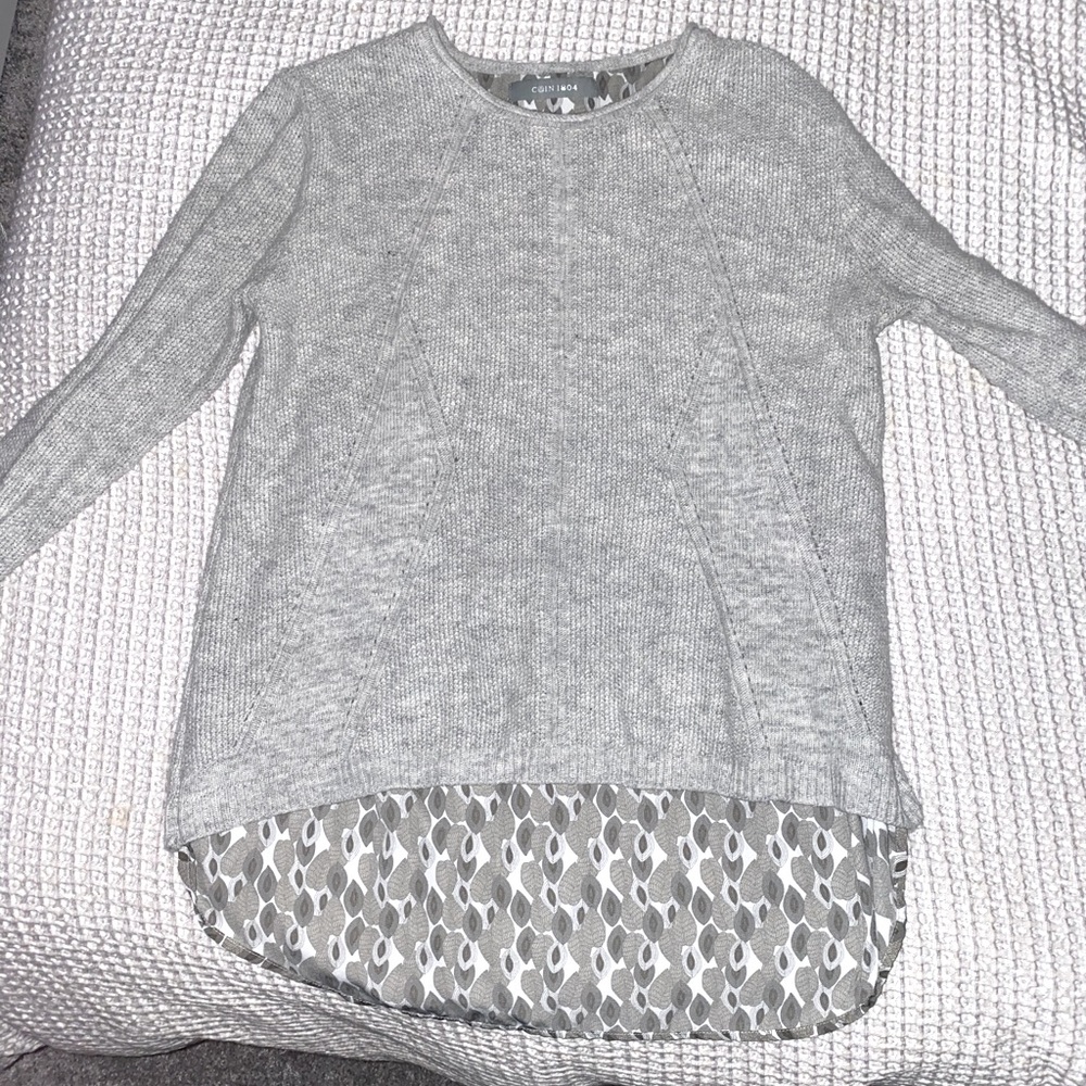 Coin-1804 Marled Knit Faux Layered Sweater